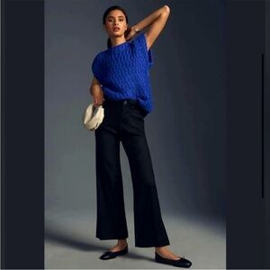 Anthropologie The Colette Cropped Wide-Leg Linen Pants